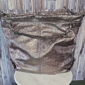 Coach Metallic Bronze Leather Shoulder Bag